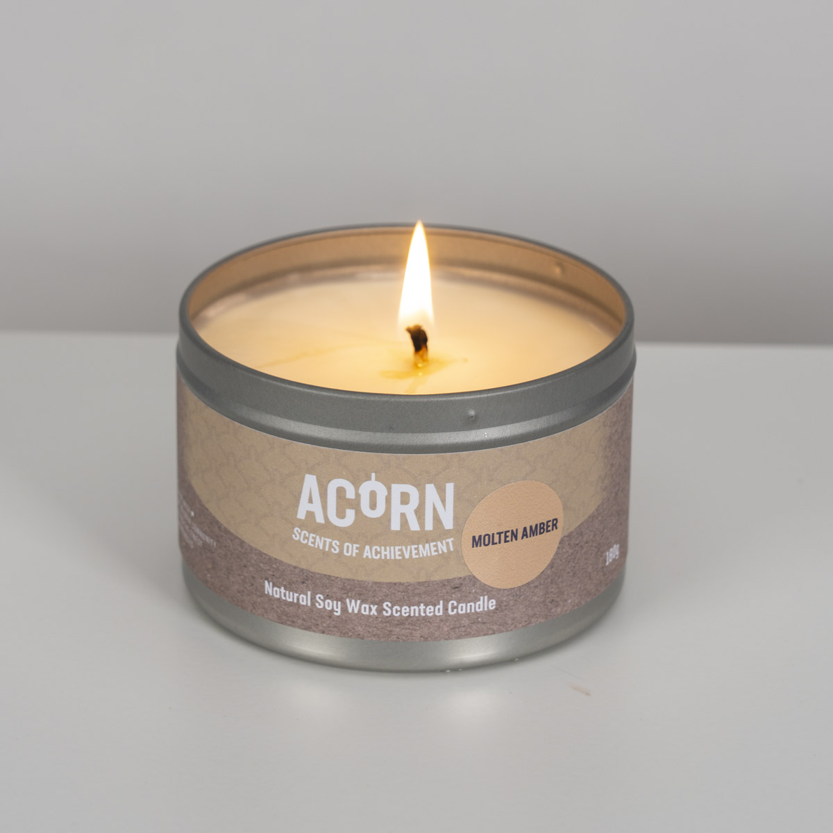 Natural Soy Wax Scented Candle Tin Molten Amber Bolster Community